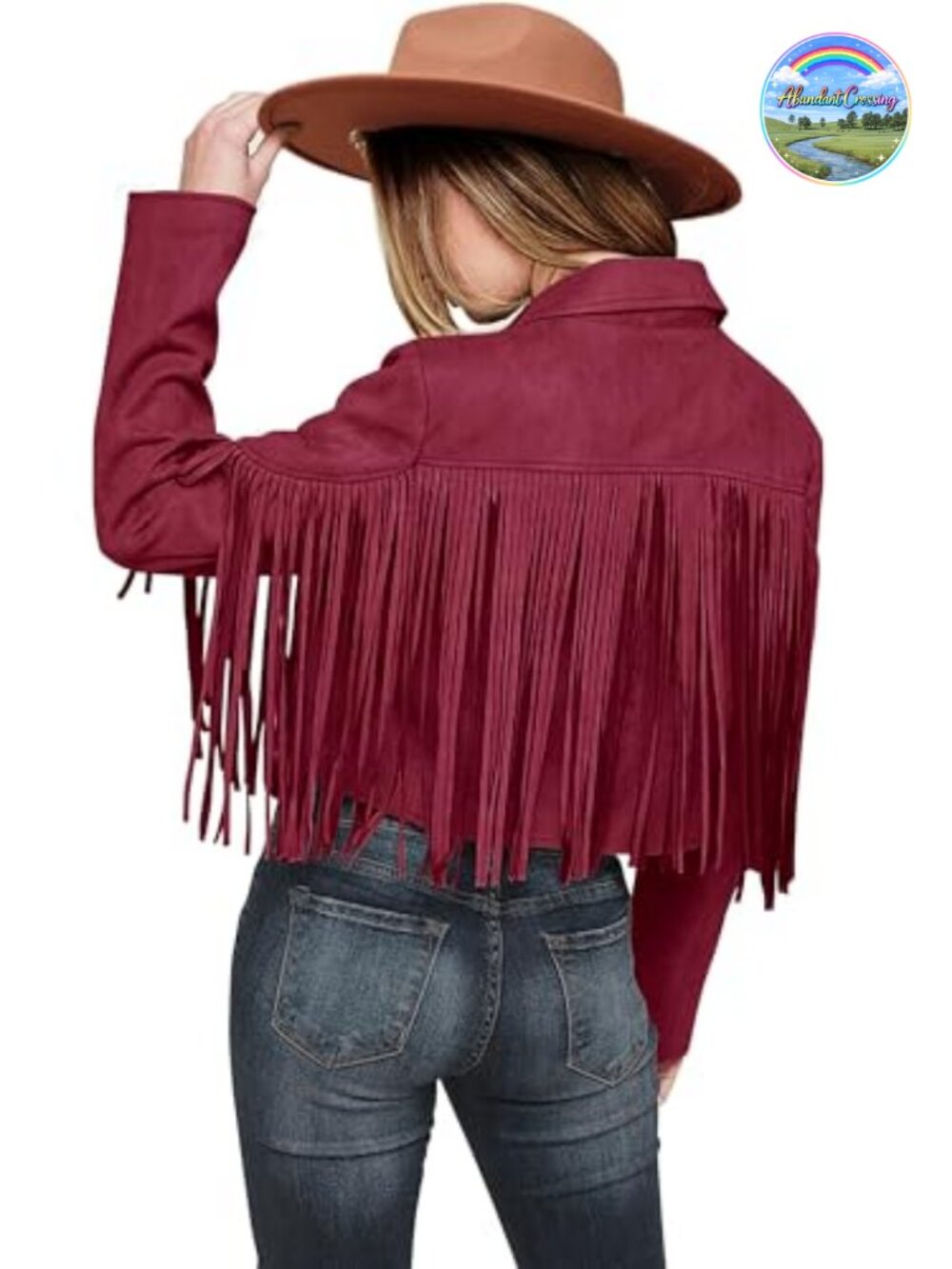 Faux Suede Fringe Jacket Cropped Western Moto Faux Leather Coat